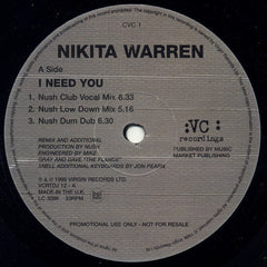 Nikita Warren : I Need You (12", Promo)