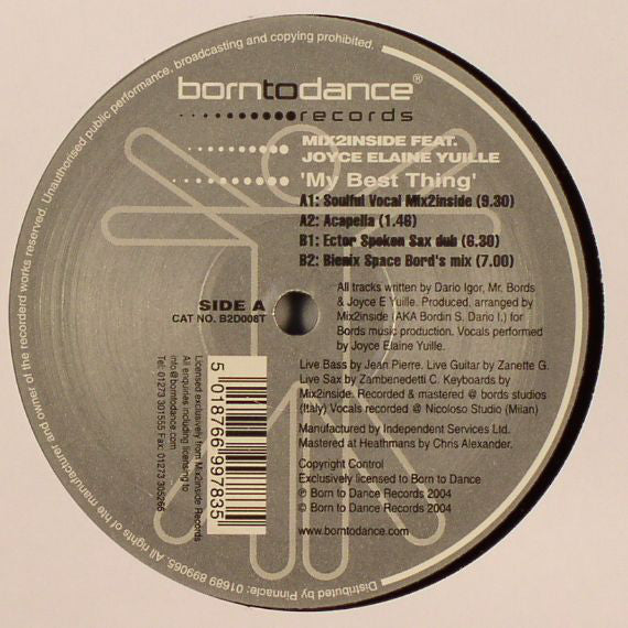 Mix2Inside Feat. Joyce Elaine Yuille* : My Best Thing (12")