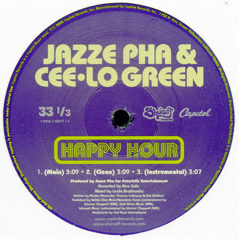 Jazze Pha & Cee-Lo : Happy Hour (12")