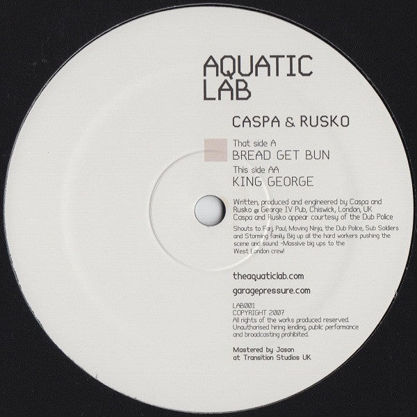 Caspa (3) & Rusko : Bread Get Bun / King George (12")