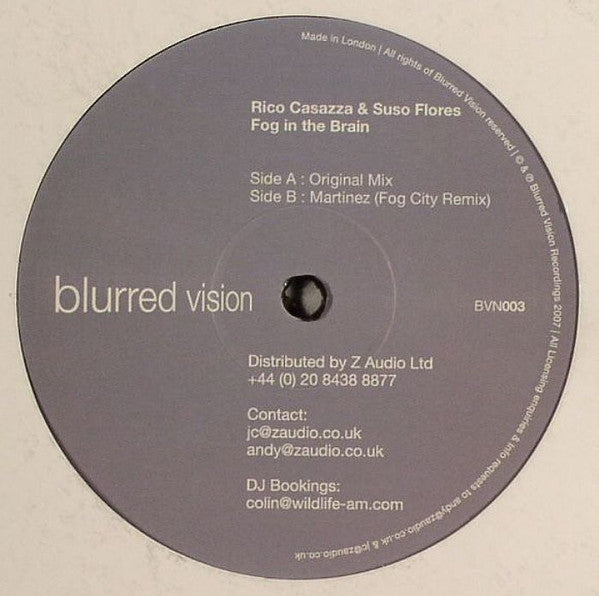 Rico Casazza & Suso Flores : Fog In The Brain (12", EP)