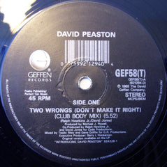 David Peaston : Two Wrongs (Don't Make It Right) (12")