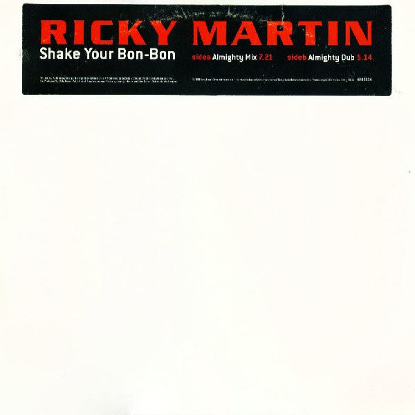 Ricky Martin : Shake Your Bon-Bon (12", Promo)