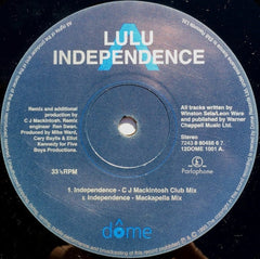 Lulu : Independence (Brothers In Rhythm and CJ Mackintosh Mixes) (12")