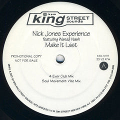 Nick Jones Experience Featuring Wanda Nash : Make It Last (12", Promo)