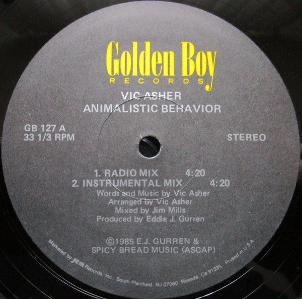 Vic Asher : Animalistic Behavior (12")