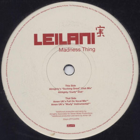 Leilani : Madness Thing (12", Promo)