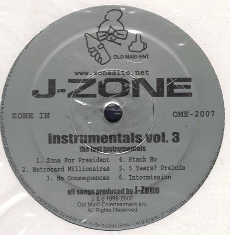 J-Zone : Instrumentals Vol.3 (LP)