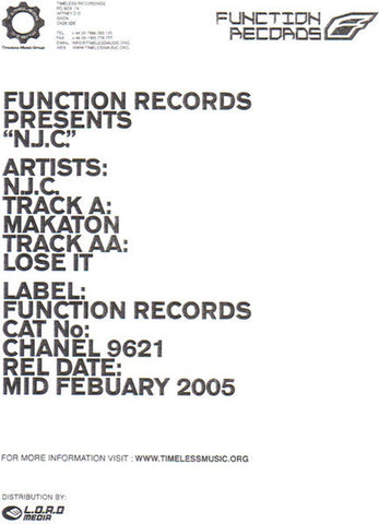NJC : Makaton / Lose It (12", Whi)