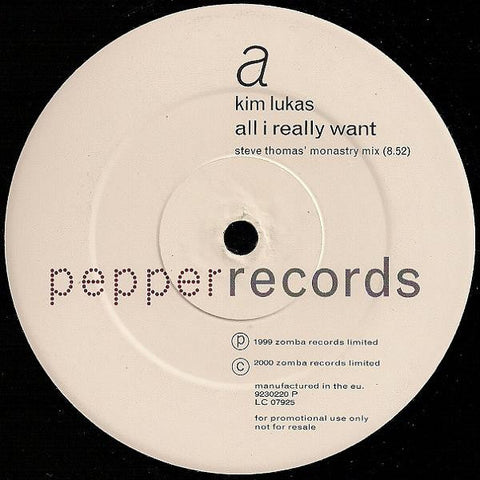Kim Lukas : All I Really Want (12", Promo)