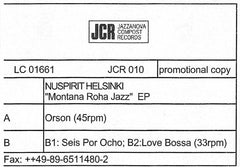 Nuspirit Helsinki : Montana Roha Jazz EP (12", EP, W/Lbl)