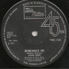 Diana Ross : Remember Me  (7", Single, Sol)