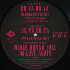 Samantha Fox : Do Ya Do Ya (Wanna Please Me) (12", Single, Pos)