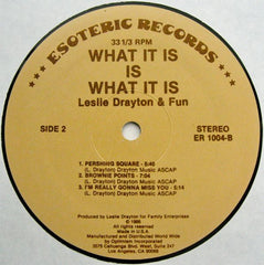 Leslie Drayton & Fun : What It Is Is What It Is (LP, Album)