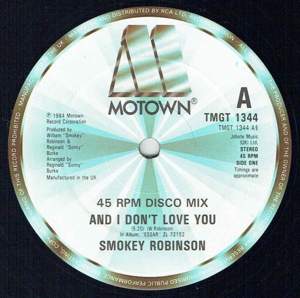Smokey Robinson : And I Don't Love You (12", Single)
