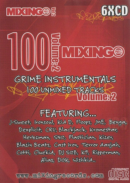 Various : 100 Grime Instrumentals Volume: 2 (6xCDr, Comp)