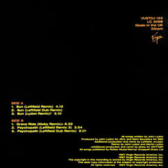 John Lydon : Sun (12", Single, Promo)
