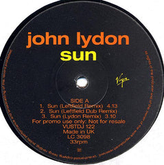 John Lydon : Sun (12", Single, Promo)