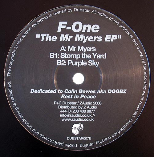 F1 (4) : The Mr Myers EP (12", EP)