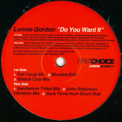 Lonnie Gordon : Do You Want It (12")
