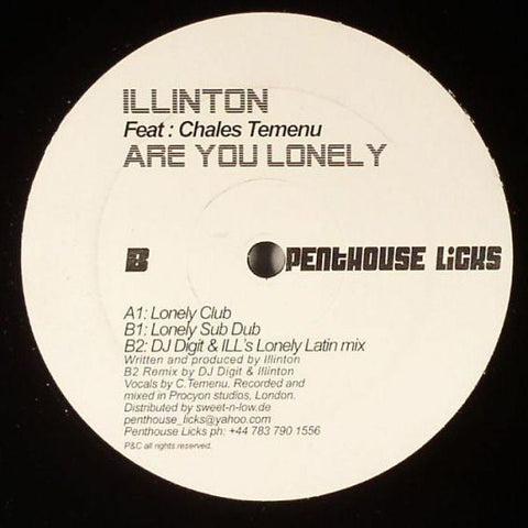 Illinton Feat. Charles Temenu : Are You Lonely (12")