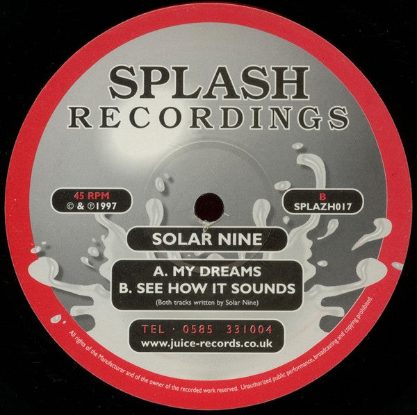 Solar Nine : My Dreams / See How It Sounds (12")