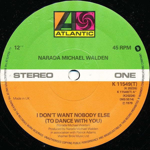 Narada Michael Walden : I Don't Want Nobody Else (To Dance With You) (12")
