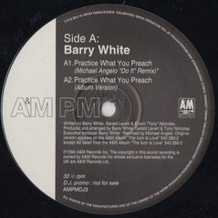 Barry White : Practice What You Preach (R 'n' B Mixes) (12", Promo)