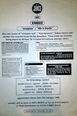 Embee : Scorpion / Life Is Hectic (12", Promo)