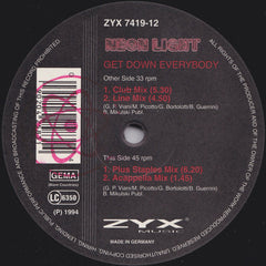 Neon Light : Get Down Everybody (12")