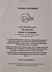 Nu-Sound : Keep It Coming (12")