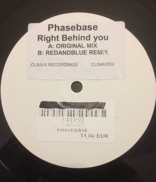 Phasebase : Right Behind You (12", Promo, W/Lbl, Sti)