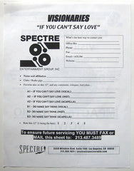 Visionaries : If You Can't Say Love / Do Make Say Think (12", Promo)