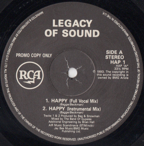 Legacy Of Sound : Happy (12", Promo)