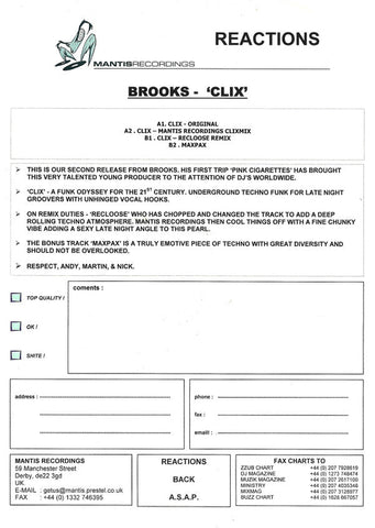 Brooks : Clix (12", Promo)