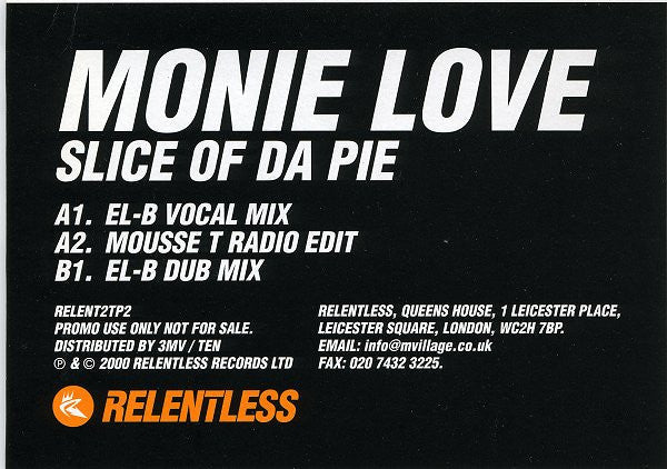 Monie Love : Slice Of Da Pie (12", Promo)