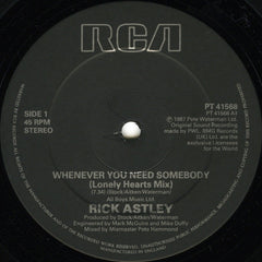 Rick Astley : Whenever You Need Somebody (12", Single)
