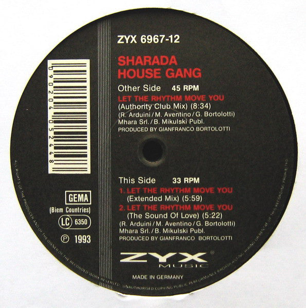 Sharada House Gang : Let The Rhythm Move You (12")