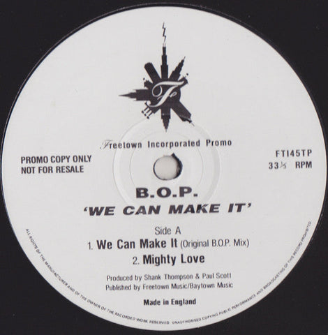 B.O.P. : We Can Make It (12", Promo)