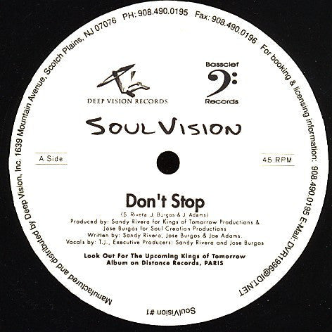 Soul Vision : Don't Stop (12")