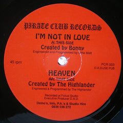 Bonny / DJ Highlander : I'm Not In Love / Heaven (12")