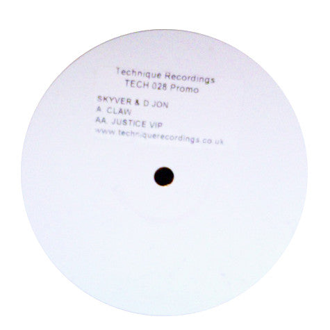 Skyver & D Jon : Claw / Justice (VIP) (12", Promo, W/Lbl, sti)
