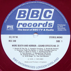Mike Harding (3) / Peter Harwood : Sound Effects No. 21: More Death And Horror (LP, Album, Mono, Ltd, RP, Red)