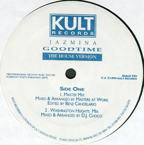 Jazmina : Goodtime (The House Version) (12")