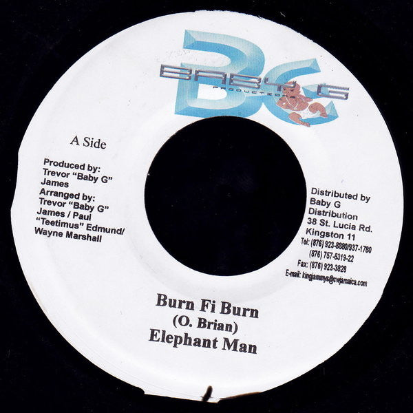 Elephant Man : Burn Fi Burn (7")