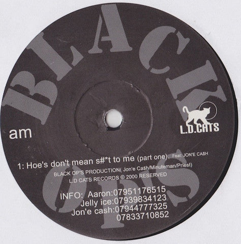 Jon E Cash : Hoe's Don't Mean S#*t To Me (12", Single)