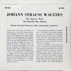 Strauss*, Vienna Festival Orchestra*, Otto Ackermann : Blue Danube And Emperor Waltzes (7")