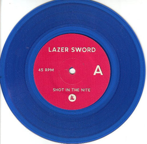Lazer Sword : Shot In The Nite (7", Blu)