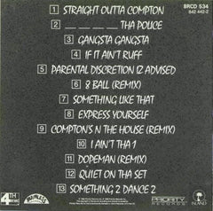 N.W.A. : Straight Outta Compton (CD, Album, RE)