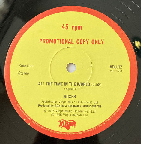 Boxer (2) : All The Time In The World (12", Single, Promo)